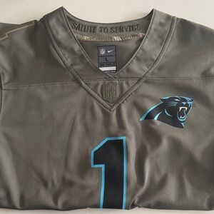 Nike Olive Green Panthers Salute to Service Cam Newton Jersey